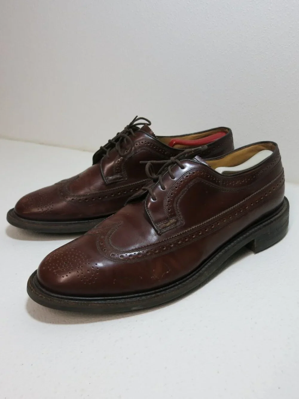 Charles Tyrwhitt Brown Leather Oxford Brogue Formal Dress Dainite Shoes UK 12 F